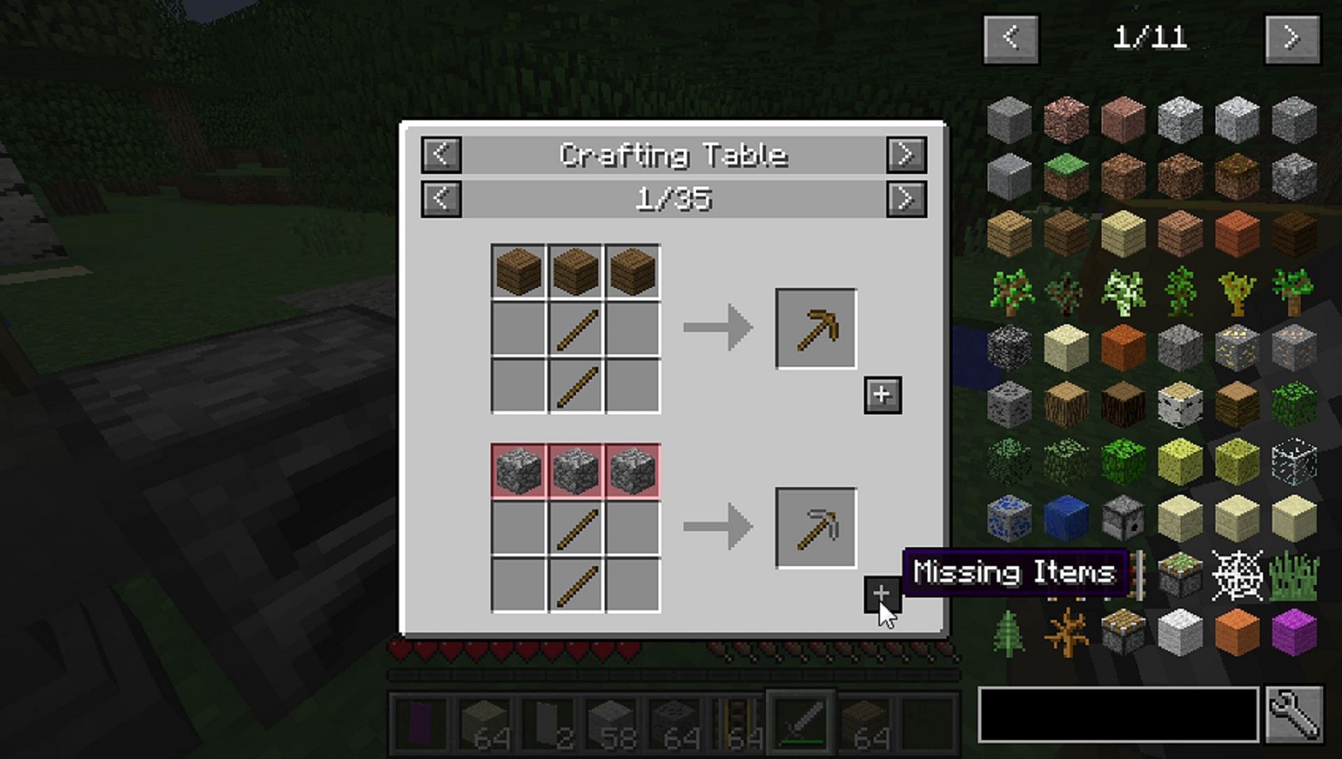 A crafting recipe in Just Enough Items (Image via mezz/CurseForge)