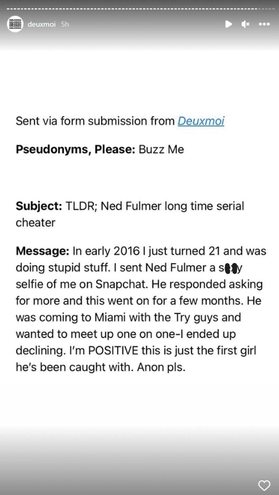 Ned Fulmer was allegedly involved with more than one woman (Image via deuxmoi/Instagram)
