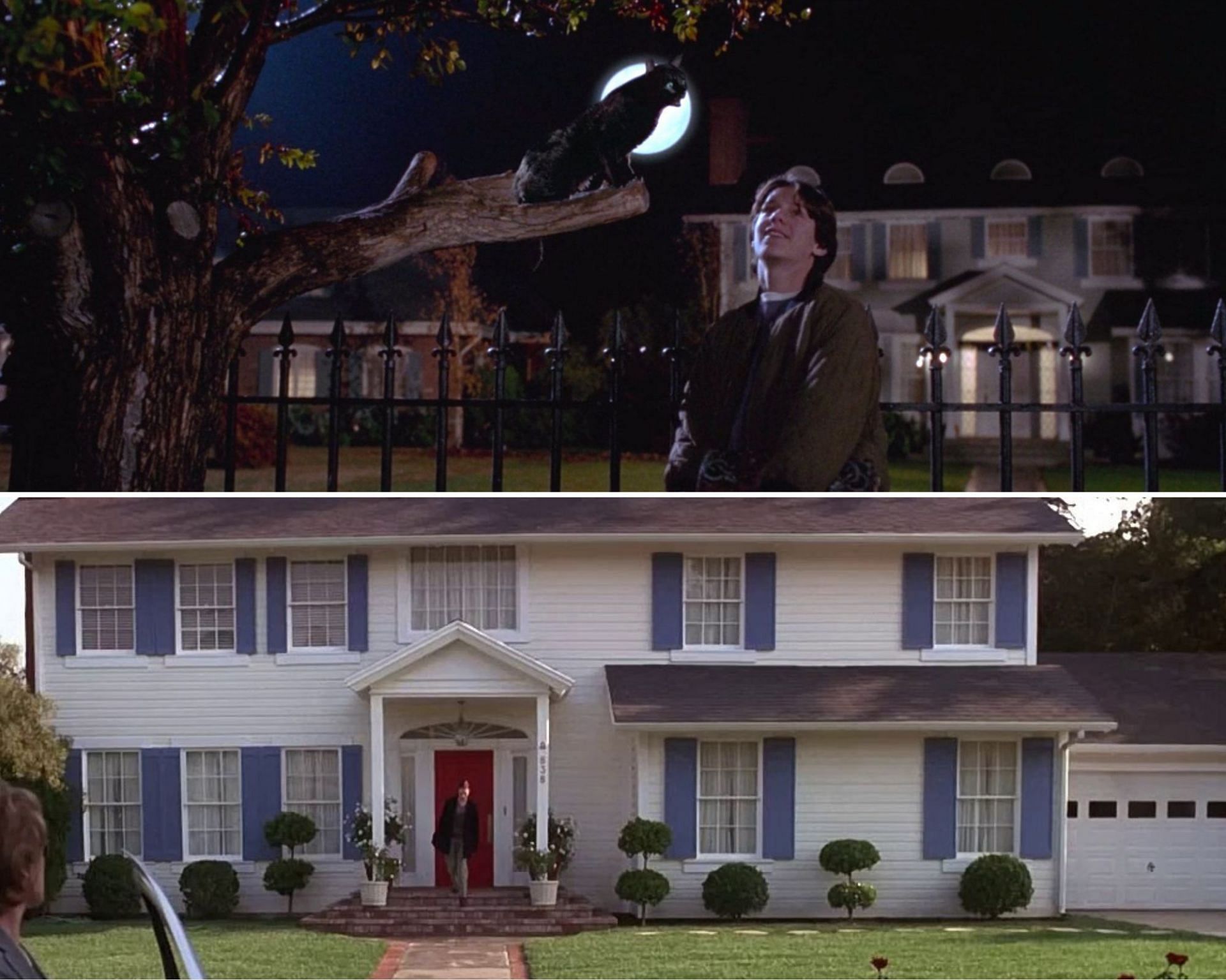Stills from Hocus Pocus and American Beauty featuring the same house (Images via Disney/ Dreamworks)