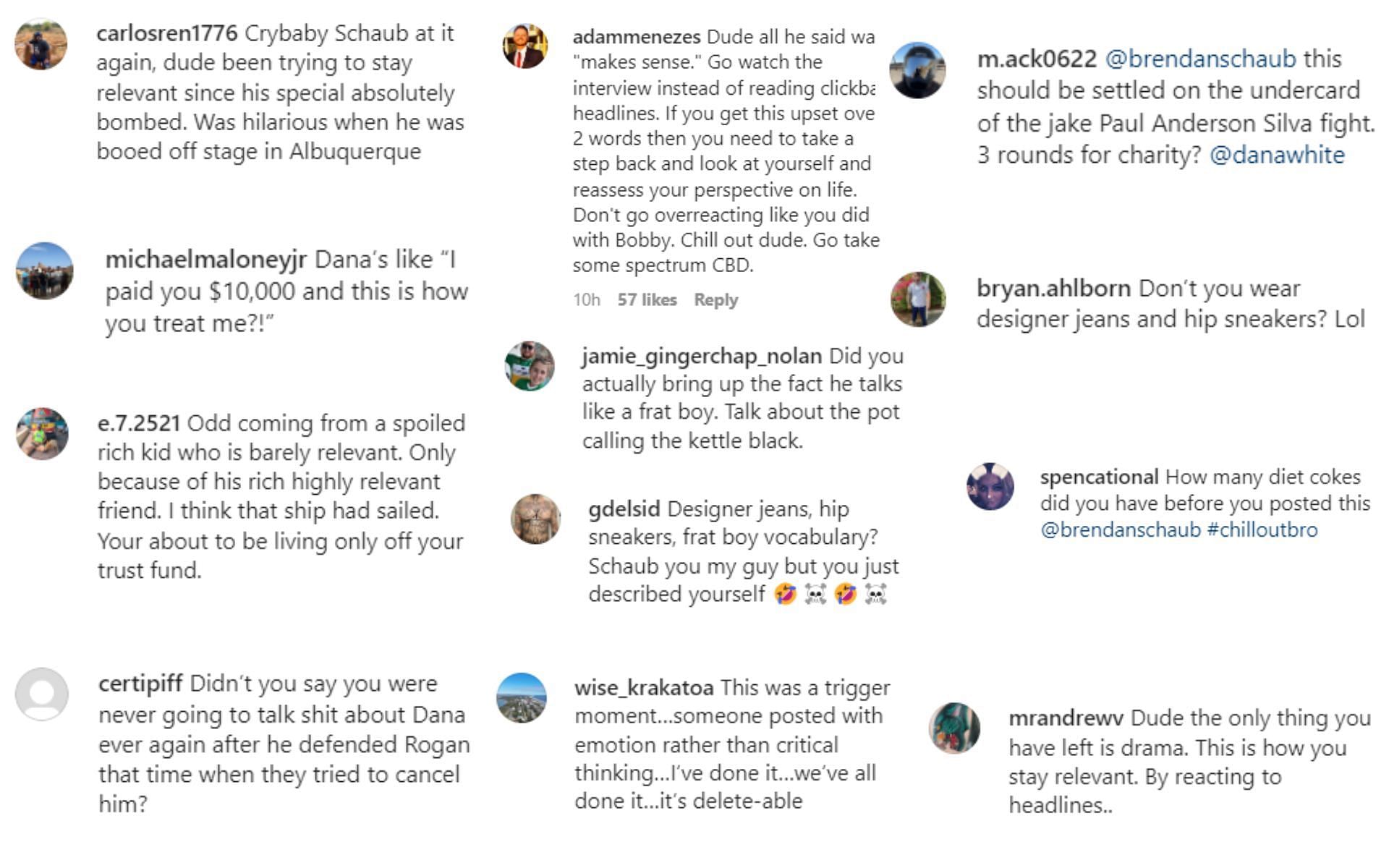 Fans take jabs at Brendan Schaub after his rage-filled Instagram rant at Dana White