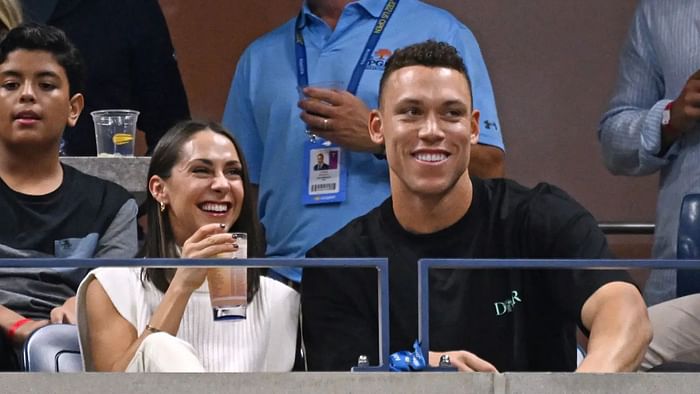 Aaron Judge re-signing with Yankees? AL MVP sparks social media frenzy by  attending Saints vs. Buccaneers MNF game with wife Samantha Bracksieck