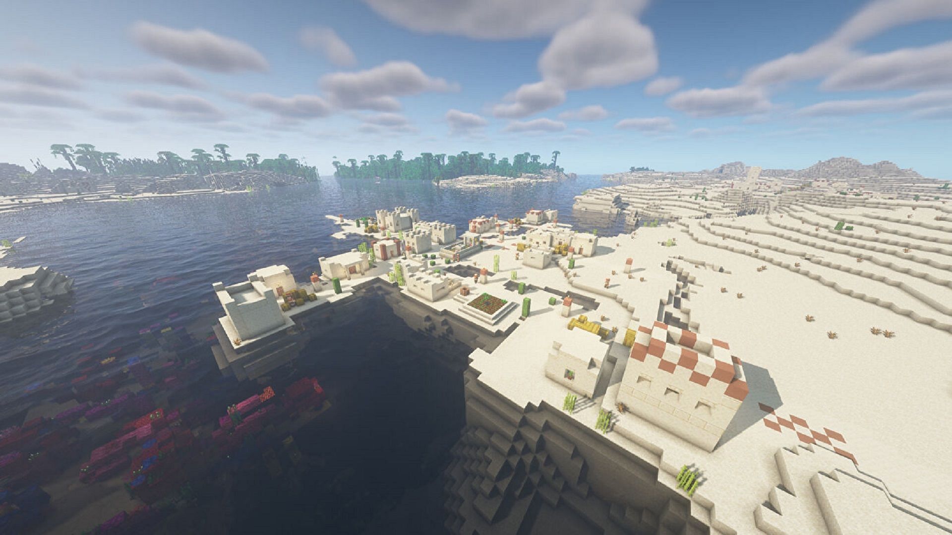 Two desert villages help players along on their survival journey (Image via Mojang)