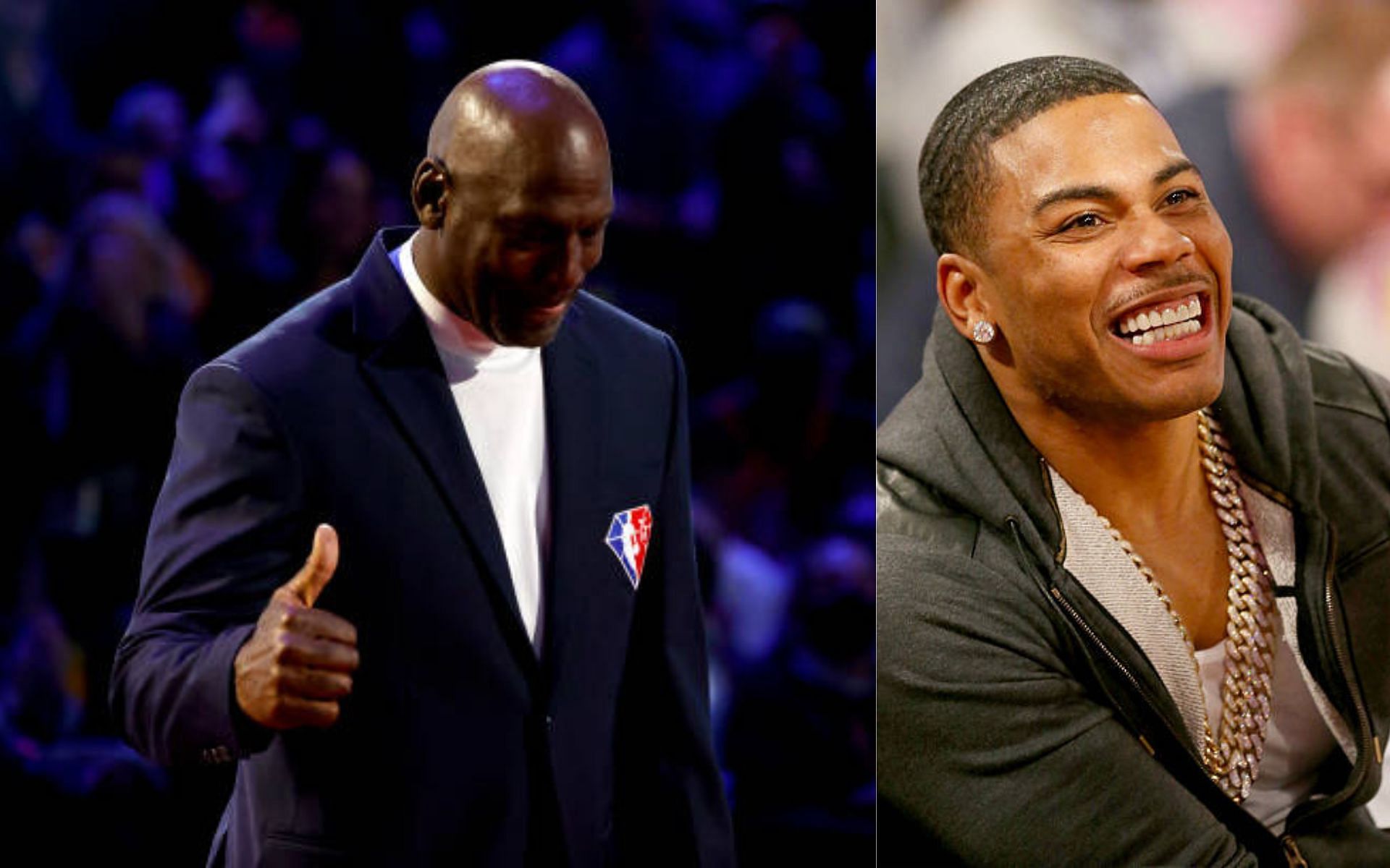 Michael Jordan (left); Nelly (right)