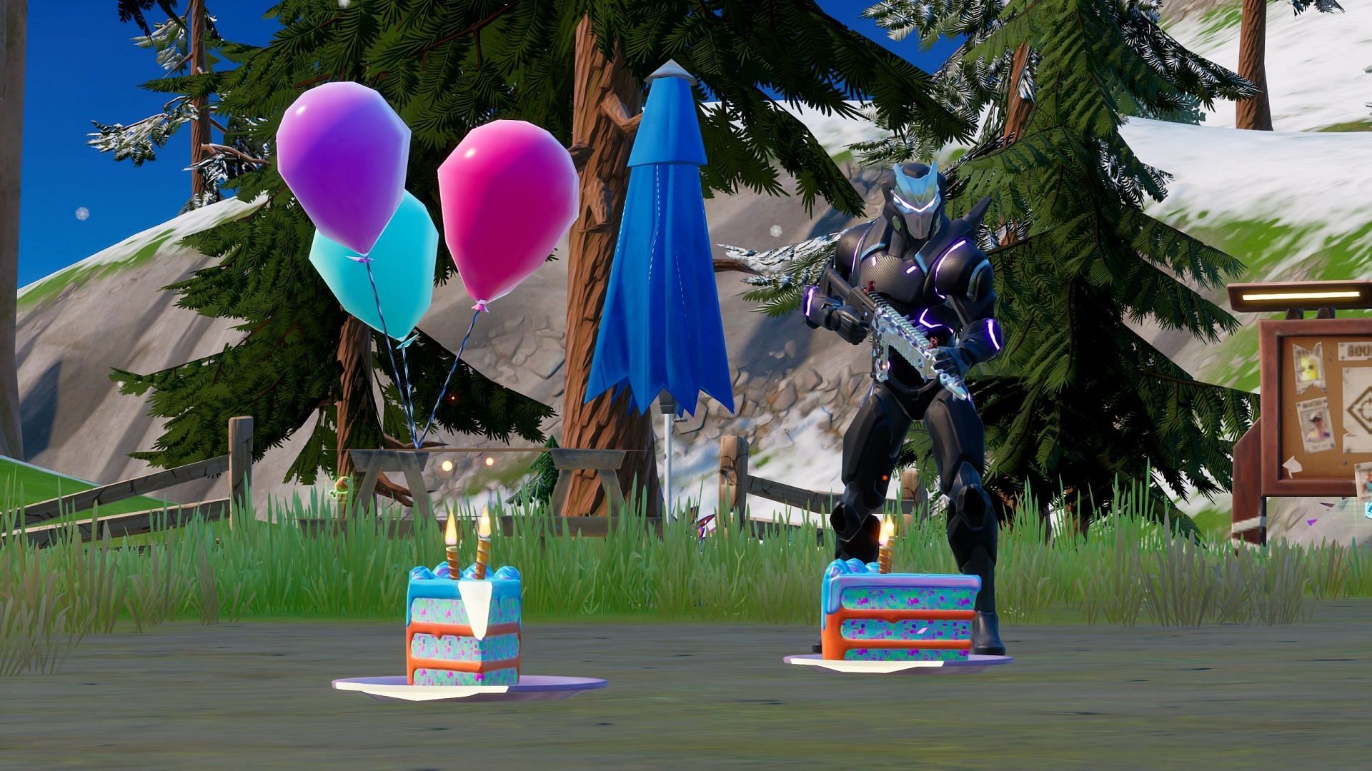 Consuming cakes is a requirement for unlocking all Fortnite birthday rewards (Image via Epic Games)