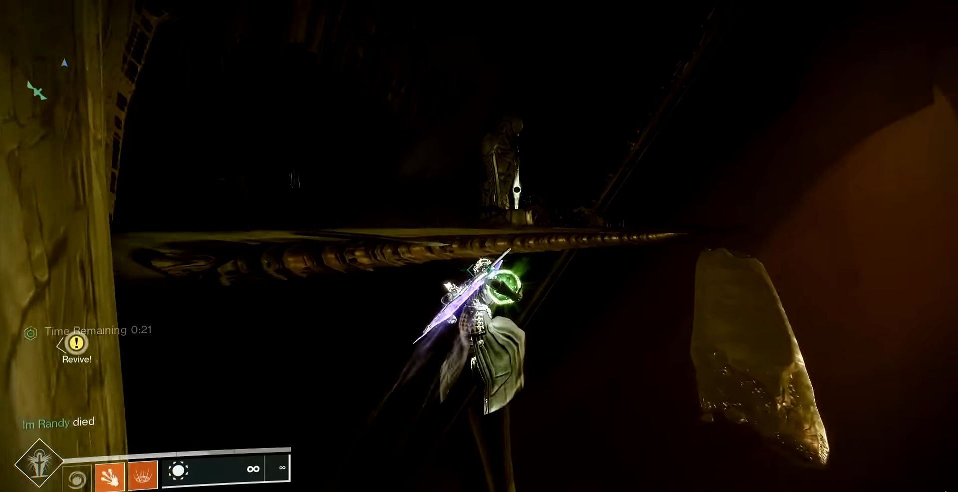 Statue in the wall jumping puzzle of Destiny 2 (Image via Bungie)