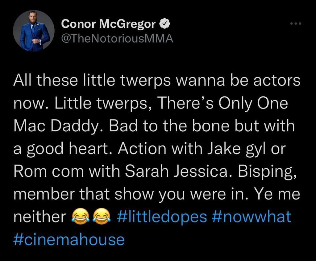 Conor McGregor&#039;s tweet [Photo via: @TheNotoriousMMA on Twitter]