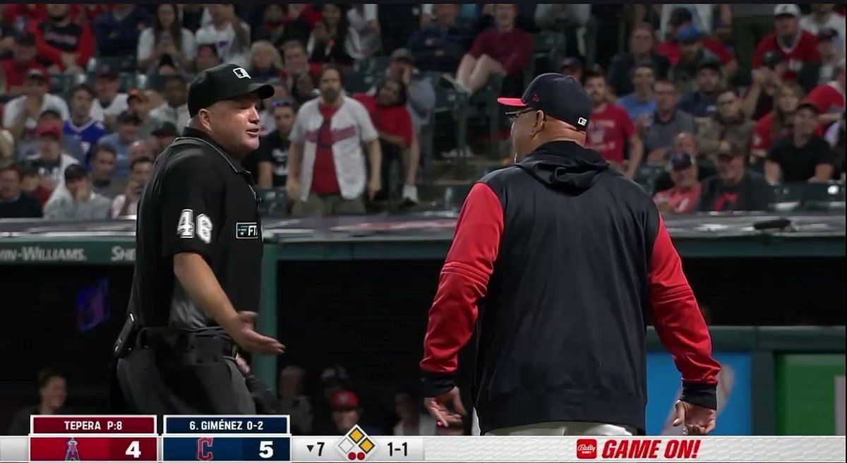 Umpire Ron Kulpa ejects Guardians, Angels managers on same play