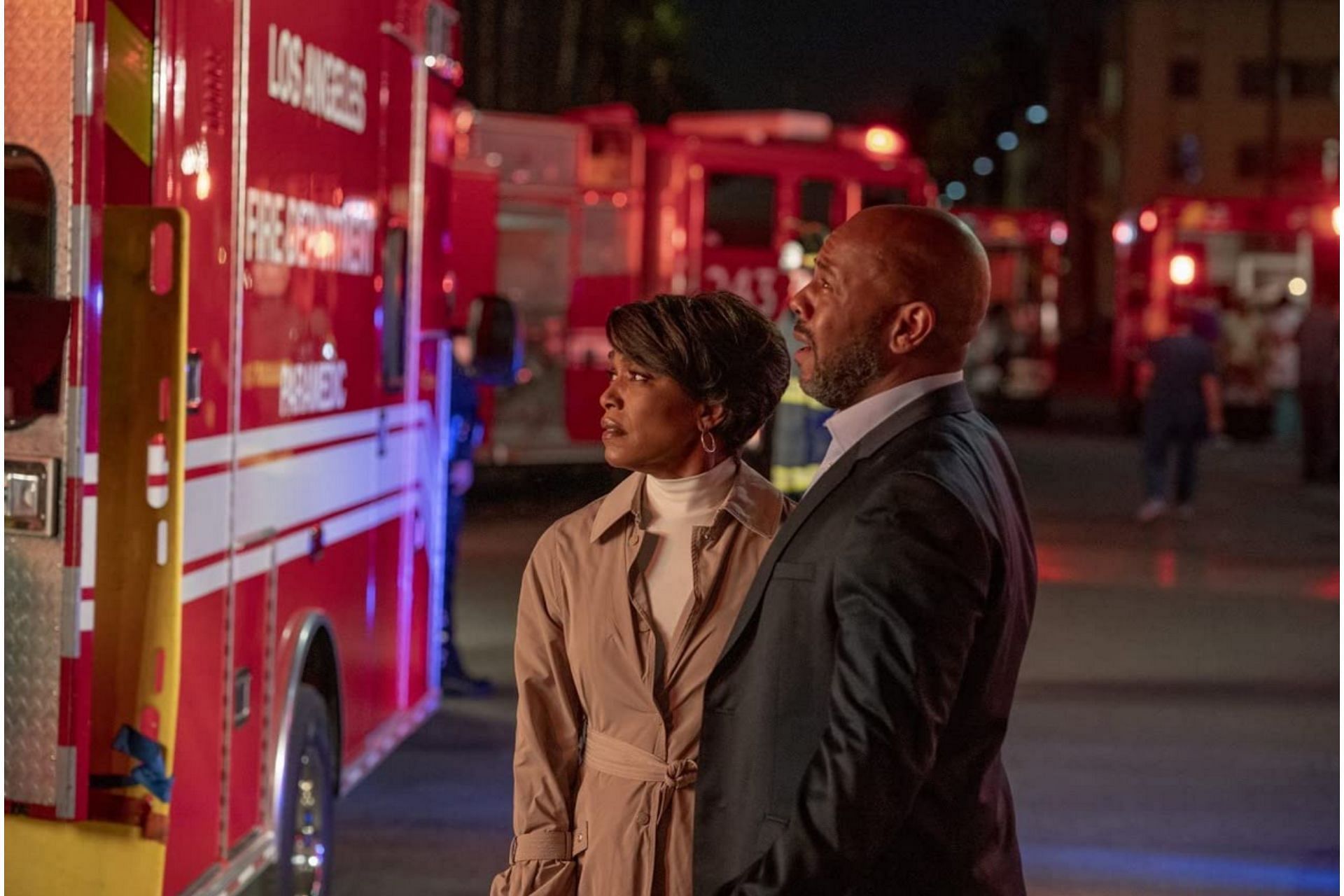 Angela Bassett and Rockmond Dunbar in a still from 9-1-1 (Image via IMDb)