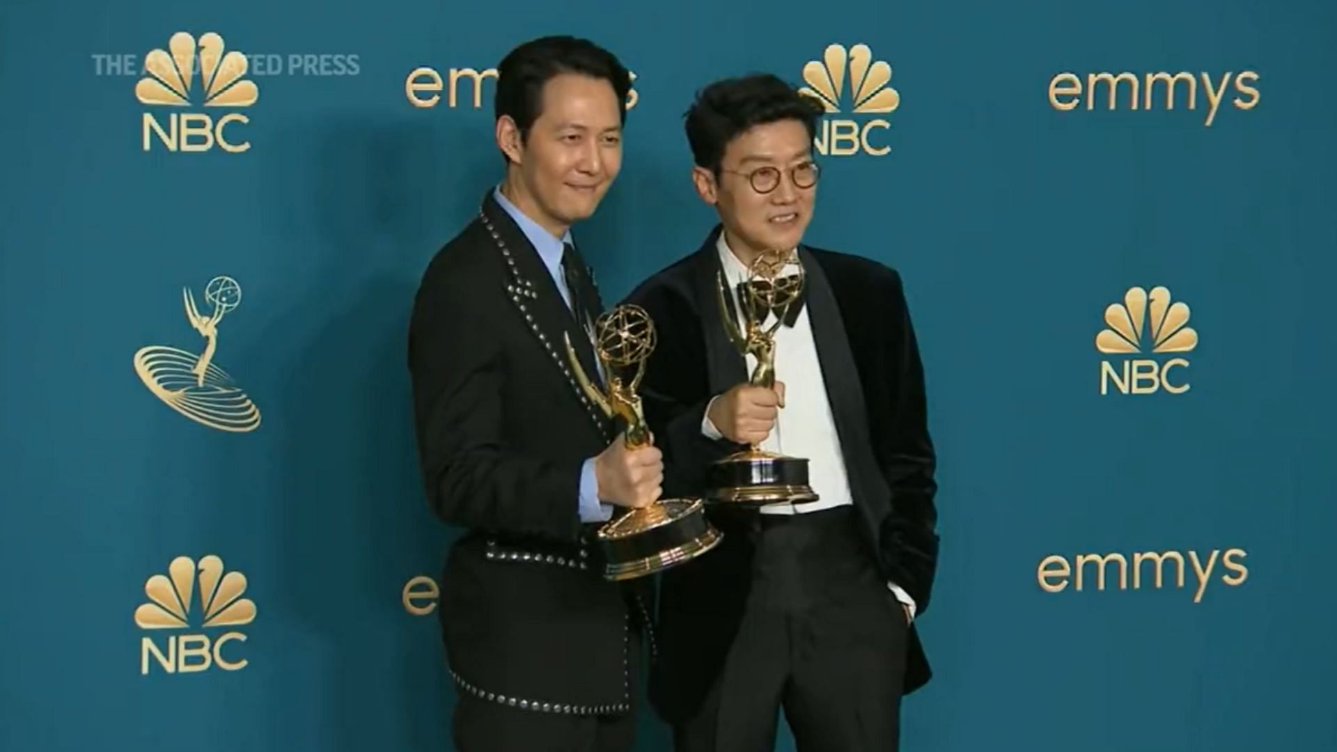 Squid Game actor Lee Jung-jae and director Hwang Dong-hyuk grab spotlight to make history at Emmys 2022 (Image via Getty Images/Allen J. Schaben)