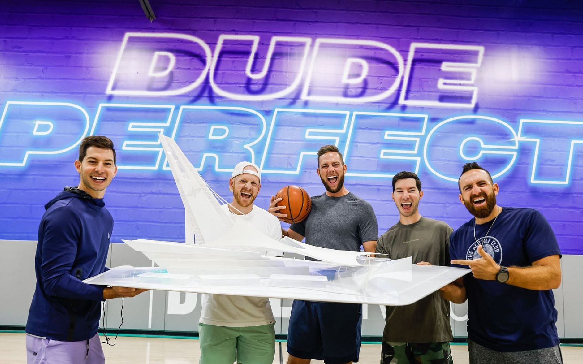 Dude Perfect unveil the $100 million headquarters, which will be based in Fresno, Texas (Image via Texas A&amp;M University/Twitter)