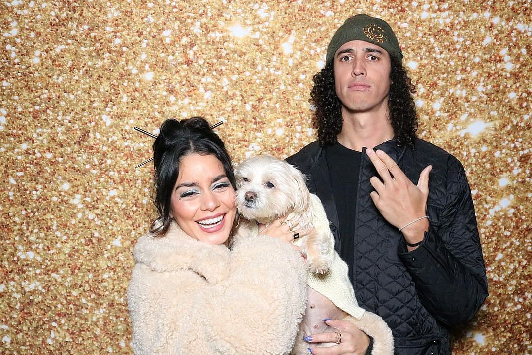 Vanessa Hudgens with Cole Tucker posing for the Instagram pictures.