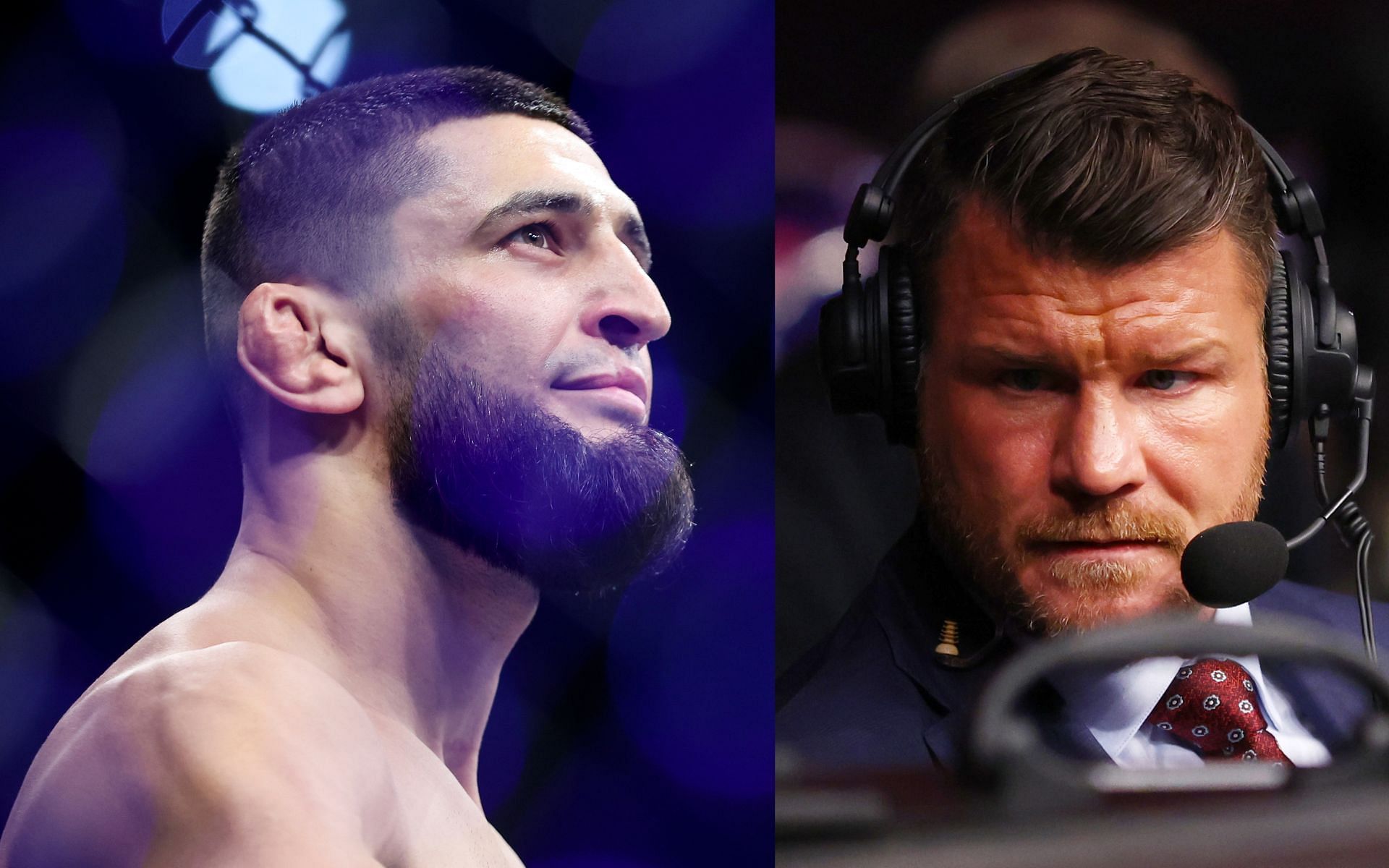 Khamzat Chimaev (left) and Michael Bisping (right). [Images courtesy: both images via Getty Images]