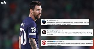 "Influential from the GOAT," "Stop him if you can" - PSG fans wowed by Lionel Messi's 'incredible' display in 3-1 win against Maccabi Haifa