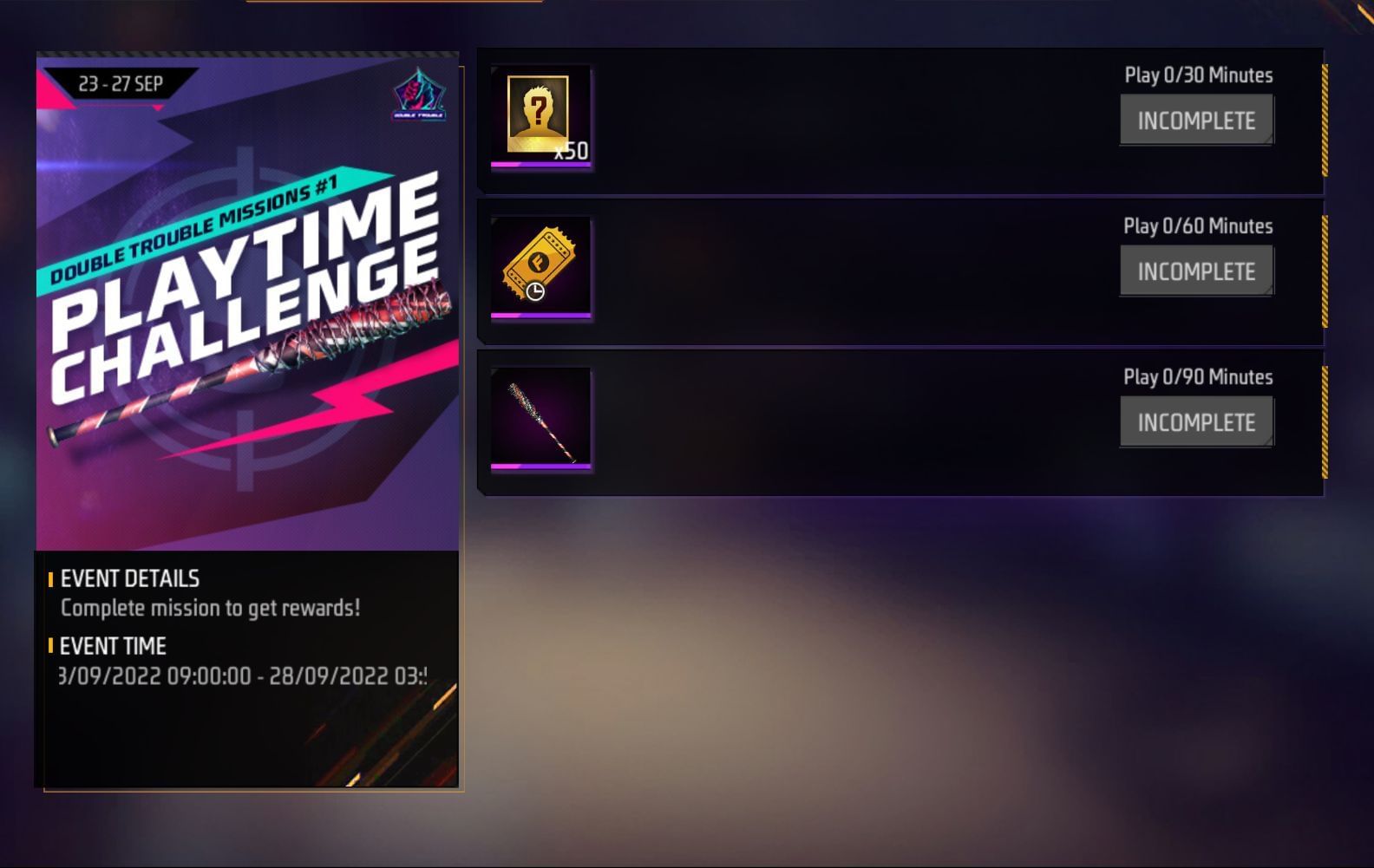 Click the button beside the rewards to obtain them (Image via Garena)