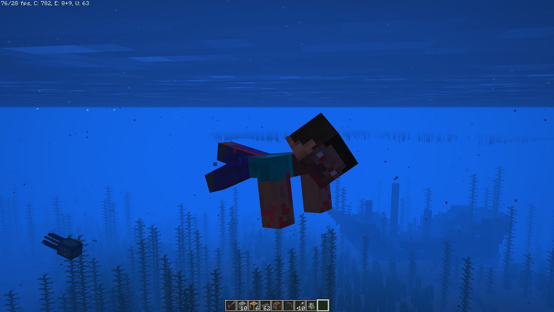 Players can swim faster with Depth Strider enchanted boots in Minecraft (Image via Mojang)