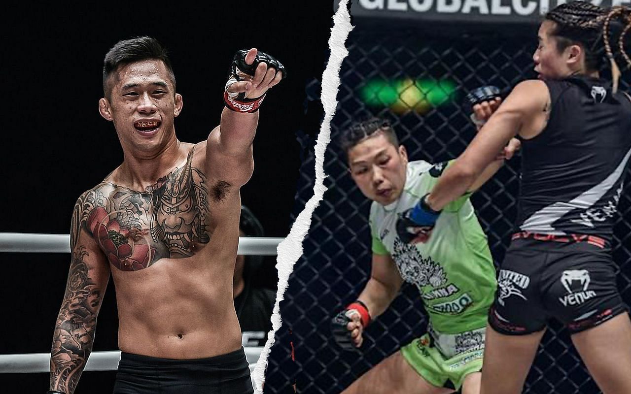 Martin Nguyen (left) is excited to see the rubber match (right) between Xiong Jing Nan and Angela Lee. (Image courtesy of ONE)