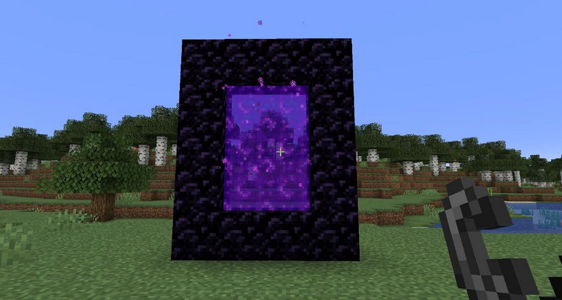 Entering the Nether can pause the flow of time in the Overworld (Image via Mojang)