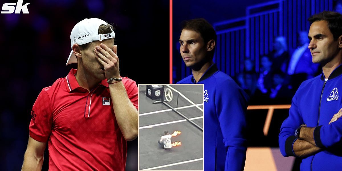 The second singles match of the day at the Laver Cup was interrupted by an invader 