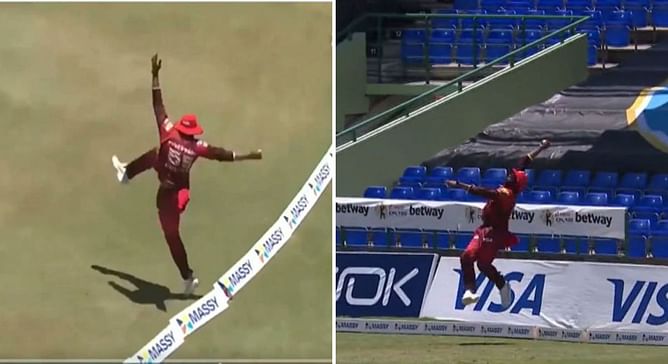 [WATCH] CPL 2022: Kieron Pollard takes a stunning catch against St. Lucia Kings at boundary ropes
