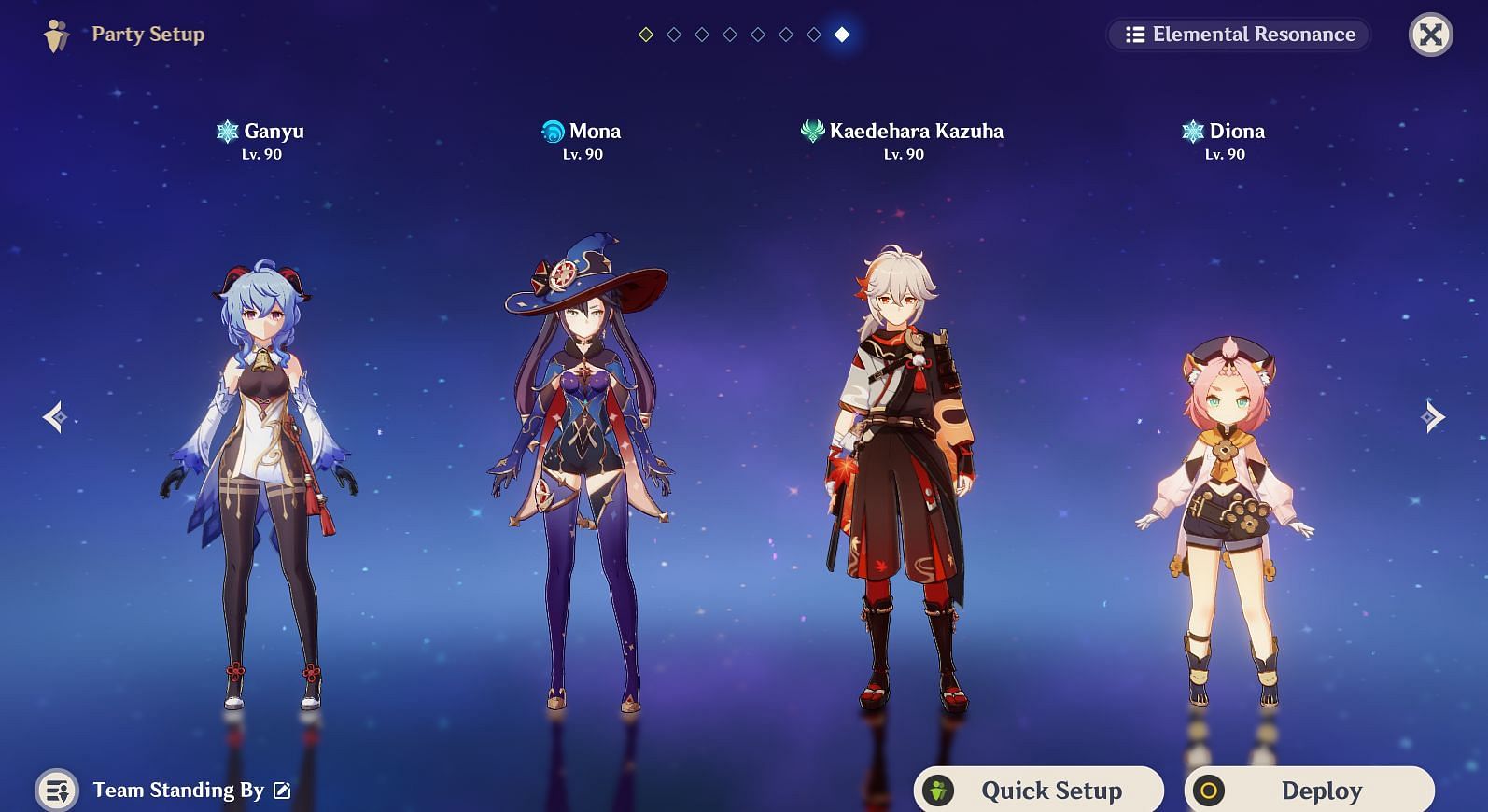 Morgana team for Ganyu (Image via HoYoverse)