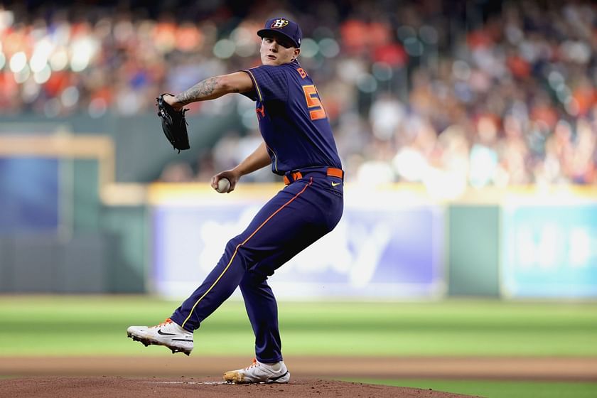 Hunter Brown of the Houston Astros delivers during the first inning News  Photo - Getty Images