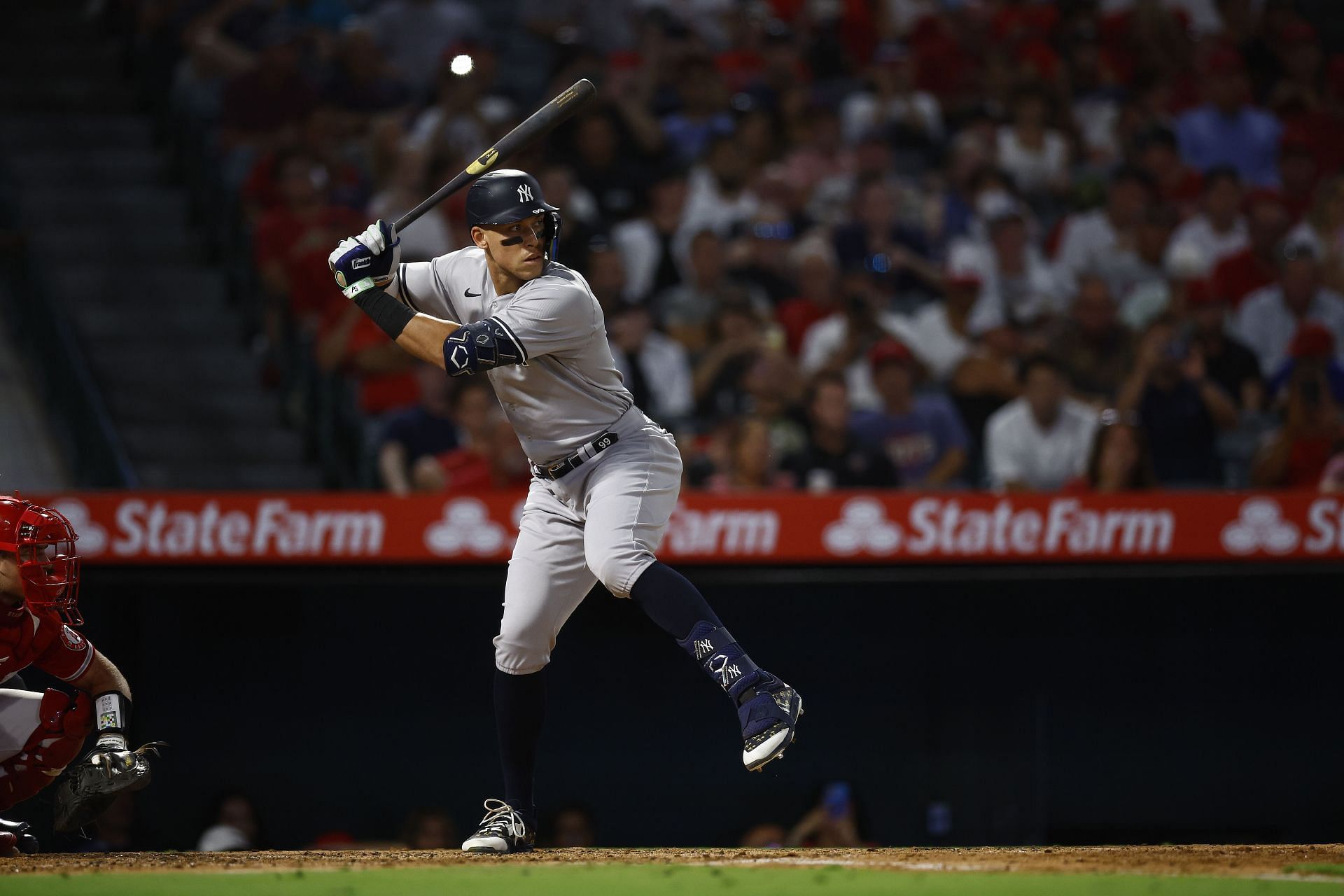 Aaron Judge during a New York Yankees v Los Angeles Angels game.