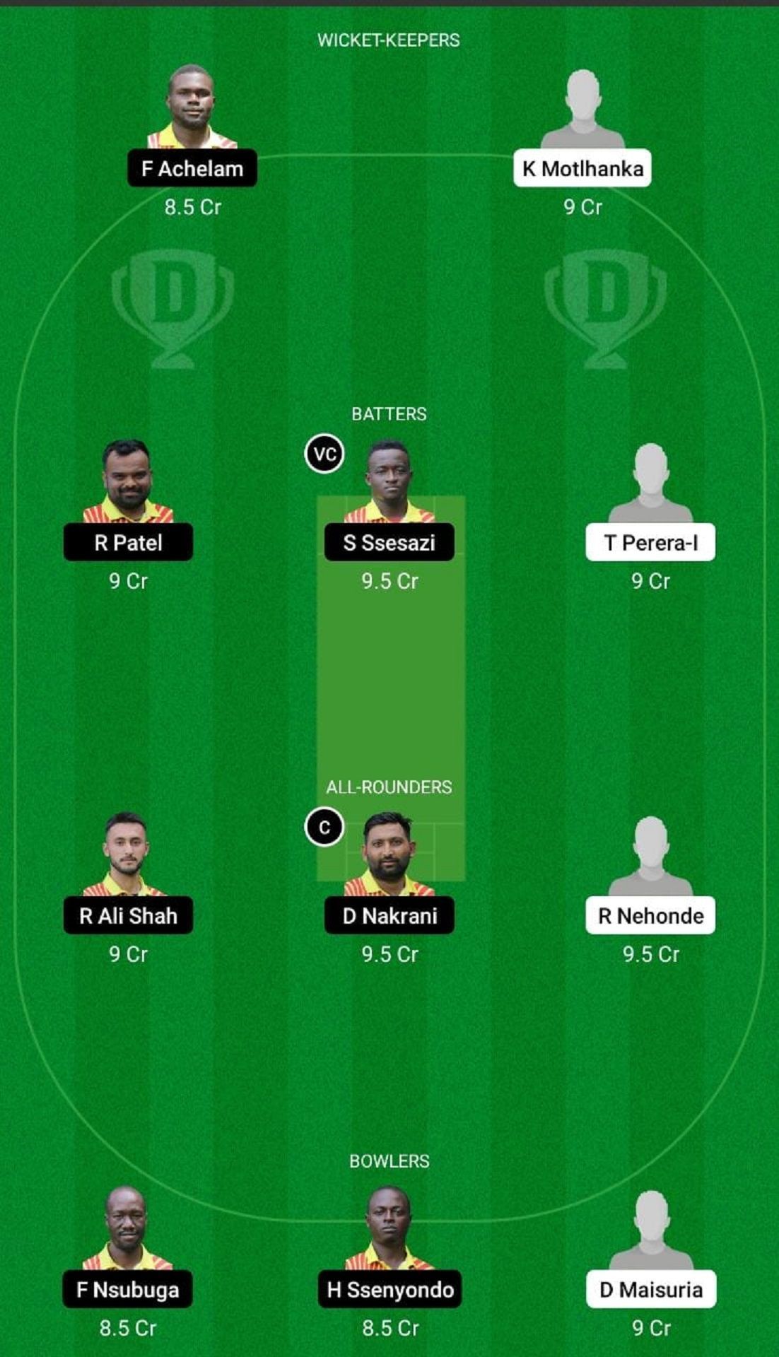 BOT vs UGA Dream11 Fantasy Tip - Head to Head League