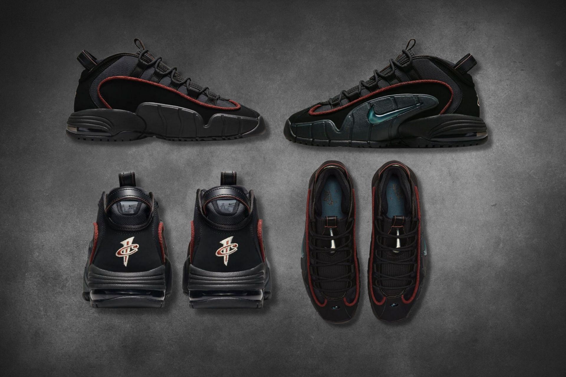 Here&#039;s a detailed look at the impending Air Max Penny 1 Faded Spruce sneakers (Image via Sportskeeda)