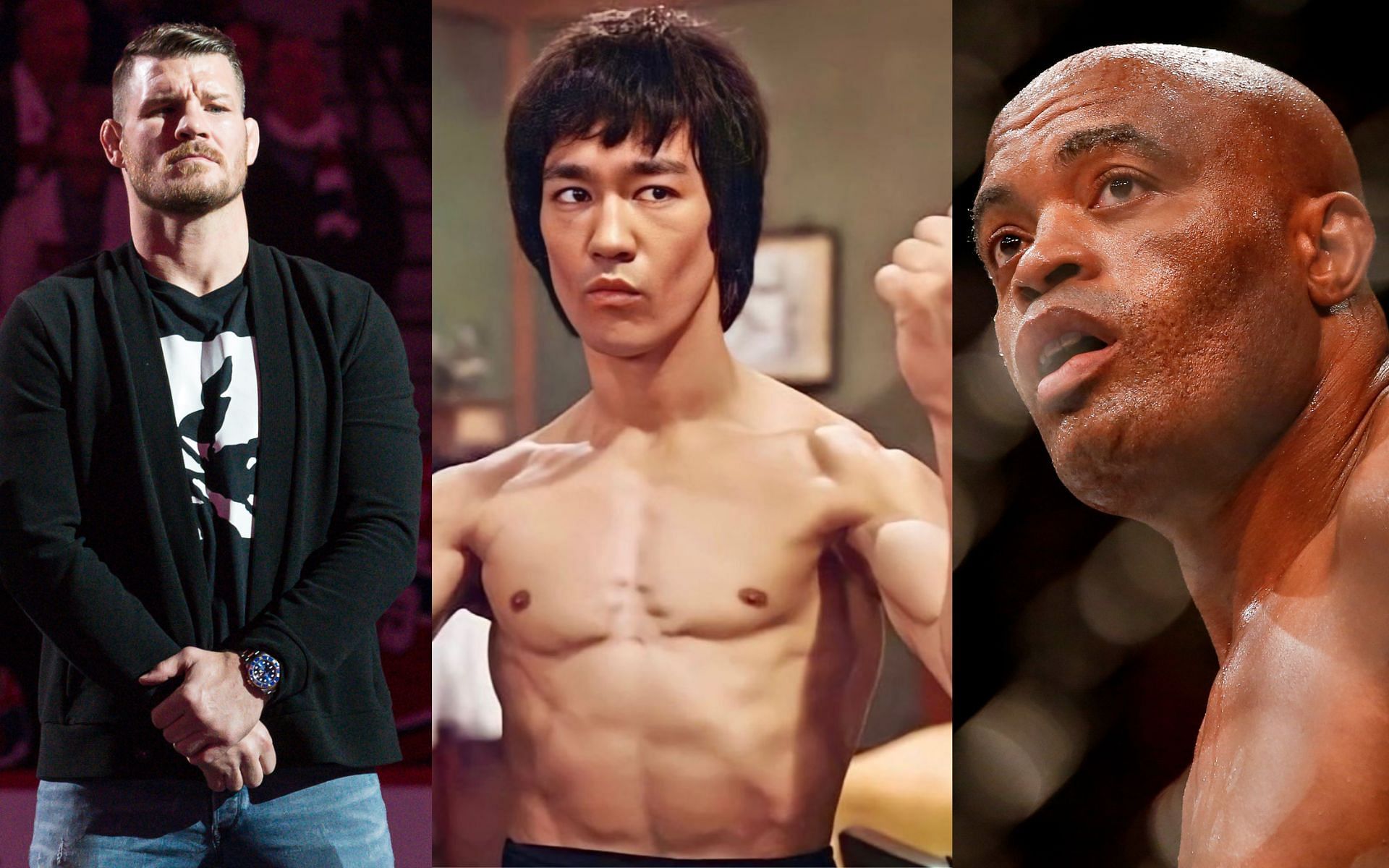 Michael Bisping (left), Bruce Lee (centre), Anderson Silva (right) [Image courtesy of @brucelee on Instagram]