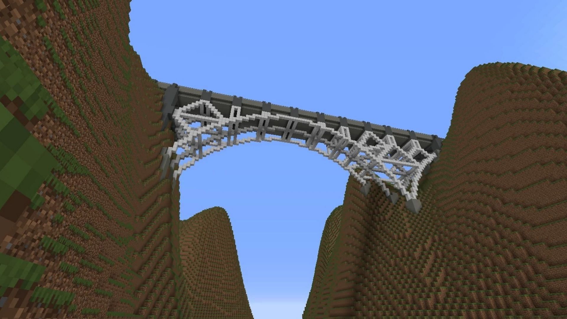 Valley bridges are perfect for traveling on foot or using a railway system (Image via PlanetMinecraft)