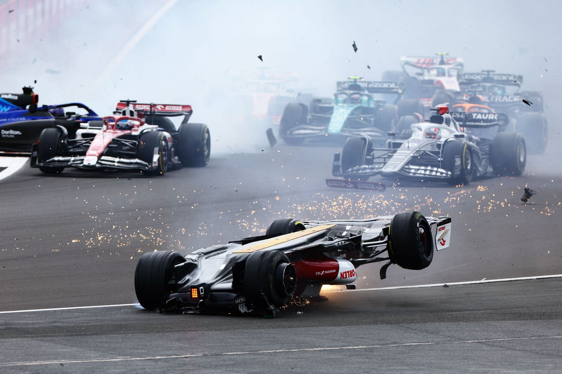A crash from the British Grand Prix (Image via Getty)