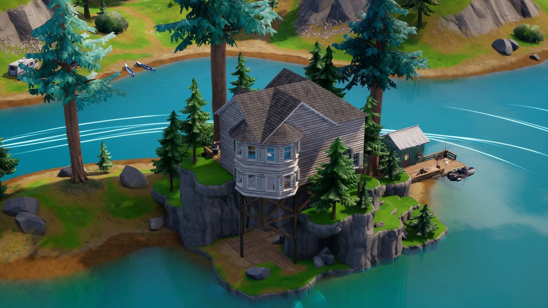 The OG Loot Lake house has returned with Chapter 3 Season 4 (Image via Epic Games)