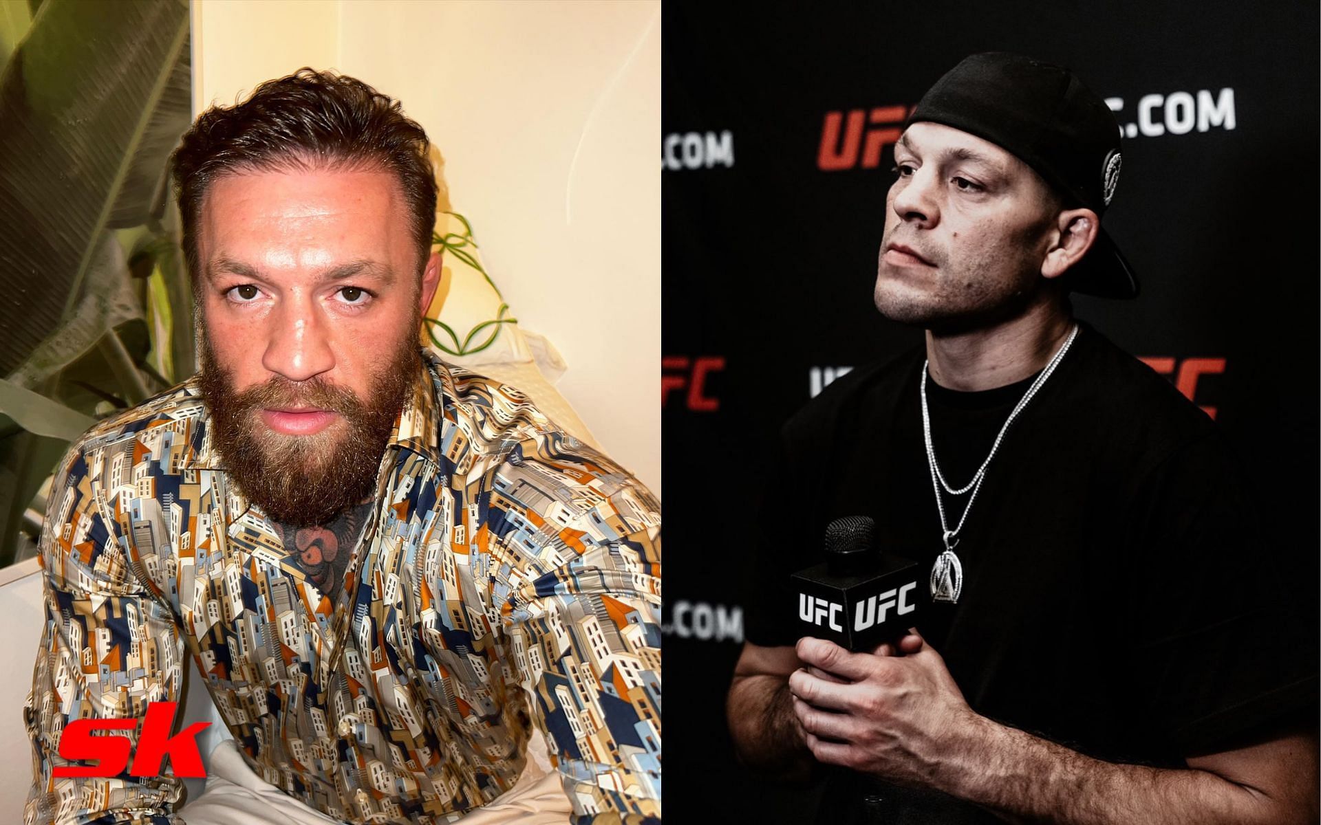 Conor McGregor (left - via @thenotoriousmma), Nate Diaz (right - via @natediaz209)