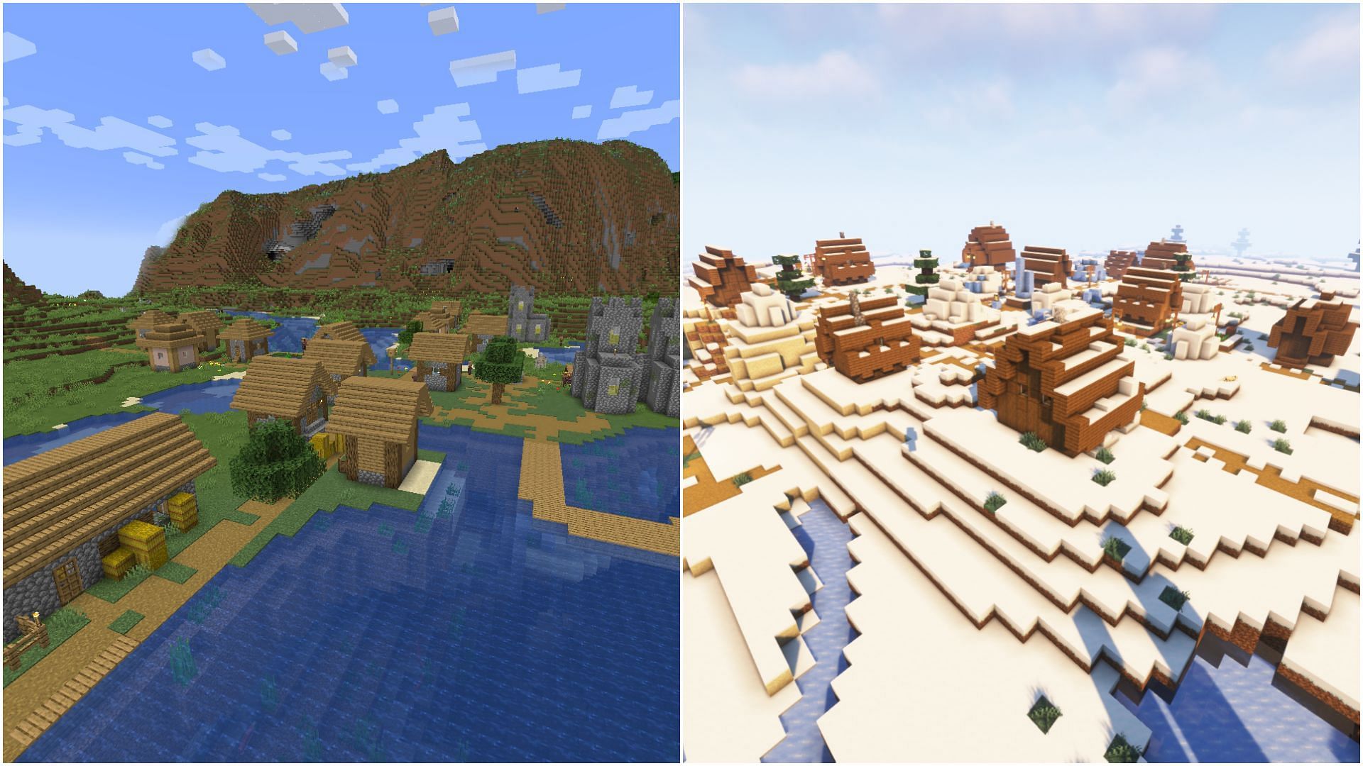 Some of the best seeds to find villages quickly in Minecraft (Image via Sportskeeda)