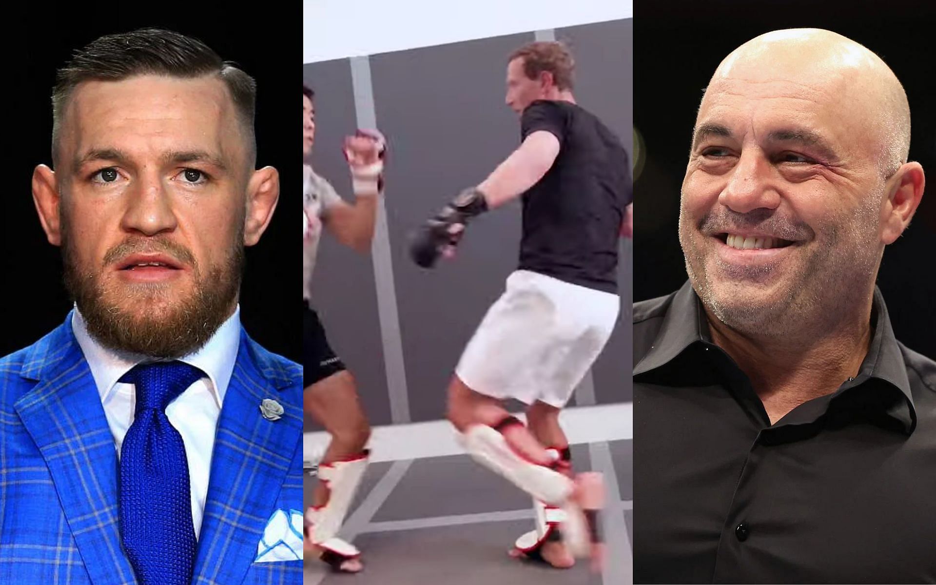 Conor McGregor (left), Mark Zuckerberg (middle), Joe Rogan (right) [Images courtesy of @Zuck on Instagram]