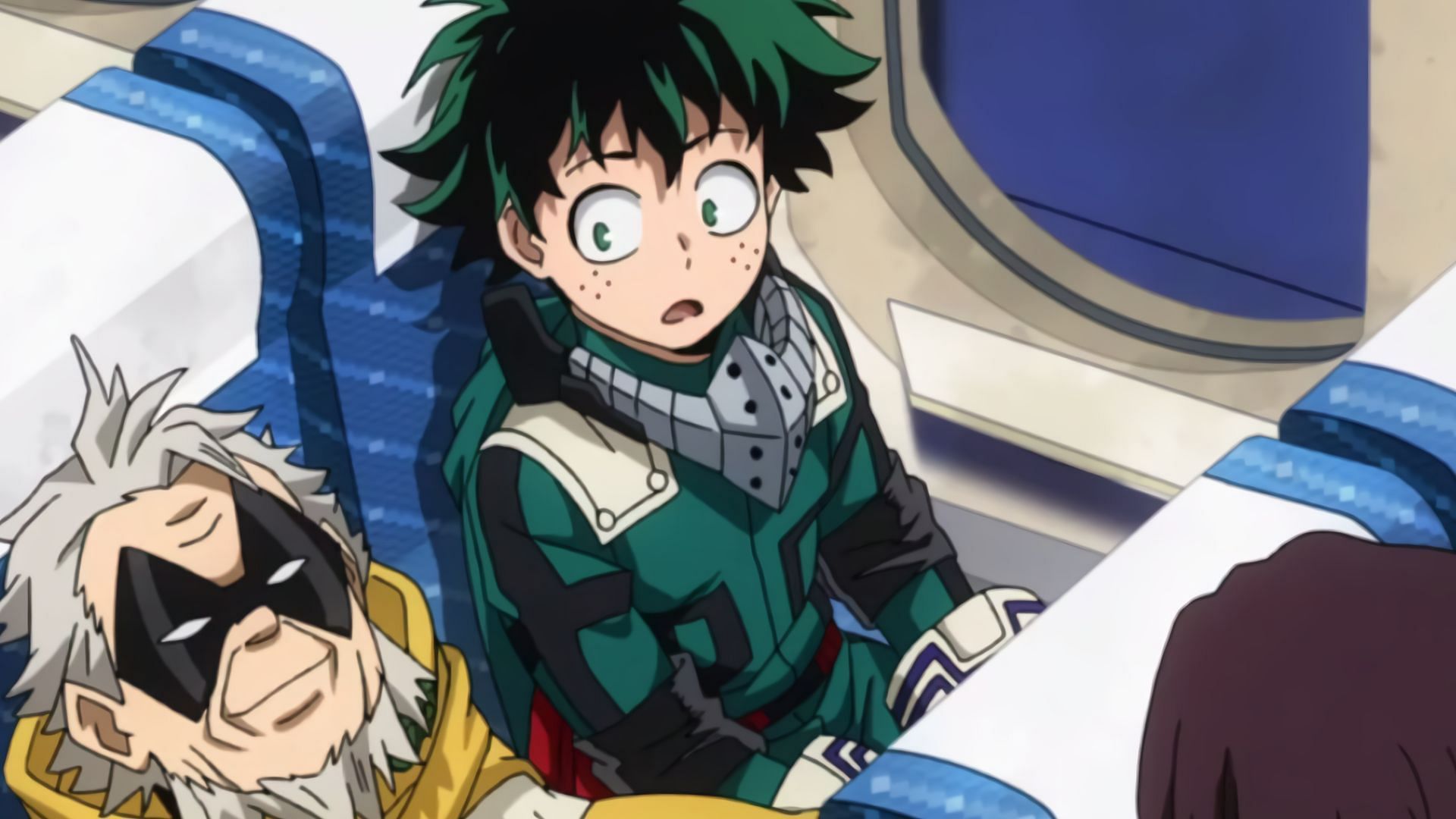 Torino and Deku on the train (Image via Studio Bones)