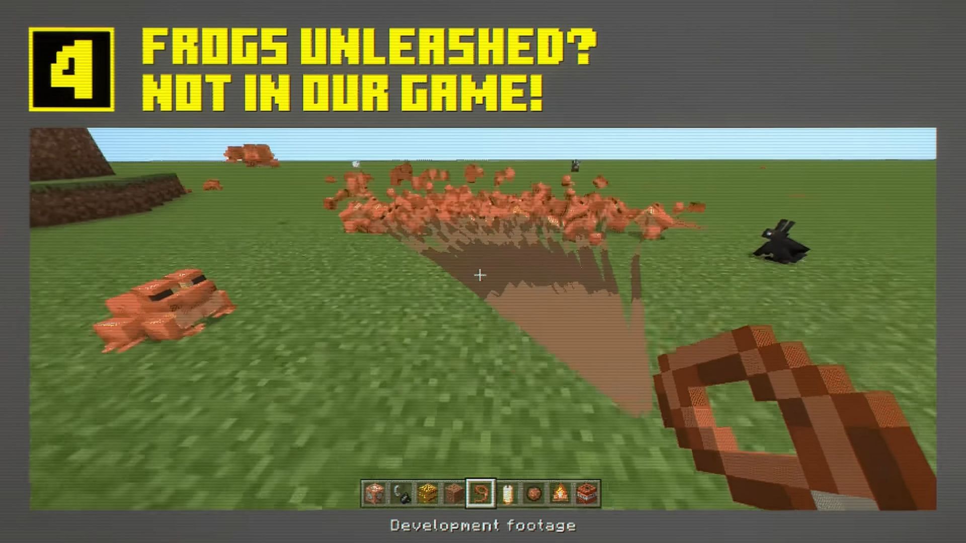 The broken frog walk cycle, as seen in the Minecraft YouTube video (Image via Mojang)