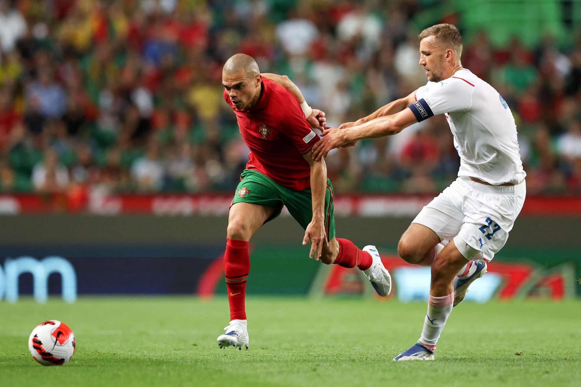  Pepe in action against Czech Republic: UEFA Nations League - League Path Group 2
