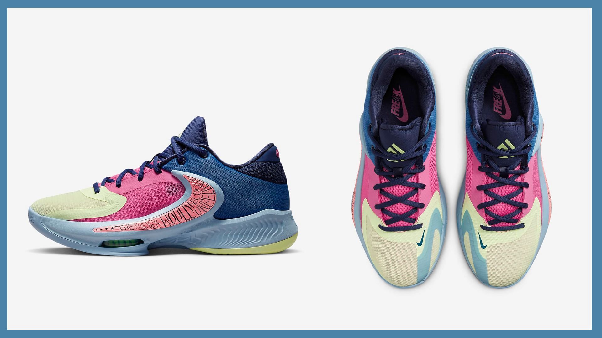 Take a closer look at the Nike Zoom Freak 4 sneakers (Image via Nike)