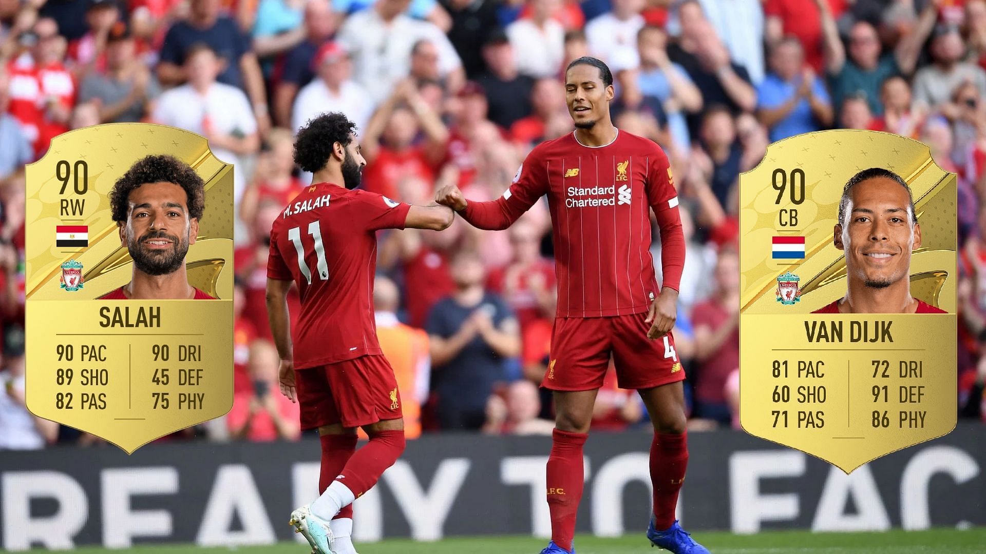 Salah and Van Dijk are the second highest rated cards in the Premier League (Image via Getty))