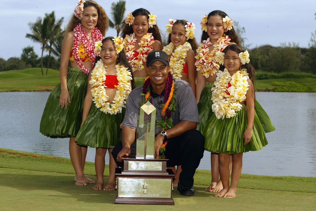 Tiger Woods Trophy room pictures. How many trophies does he have?