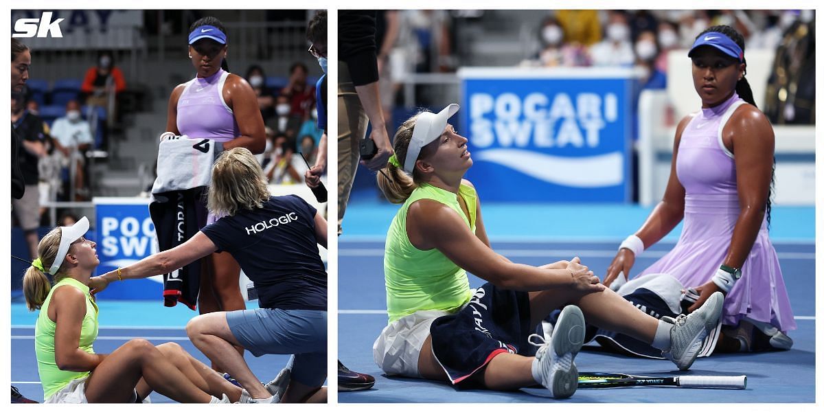Naomi Osaka rushed over to cover up Daria Saville after her injury at the 2022 Tokyo Open