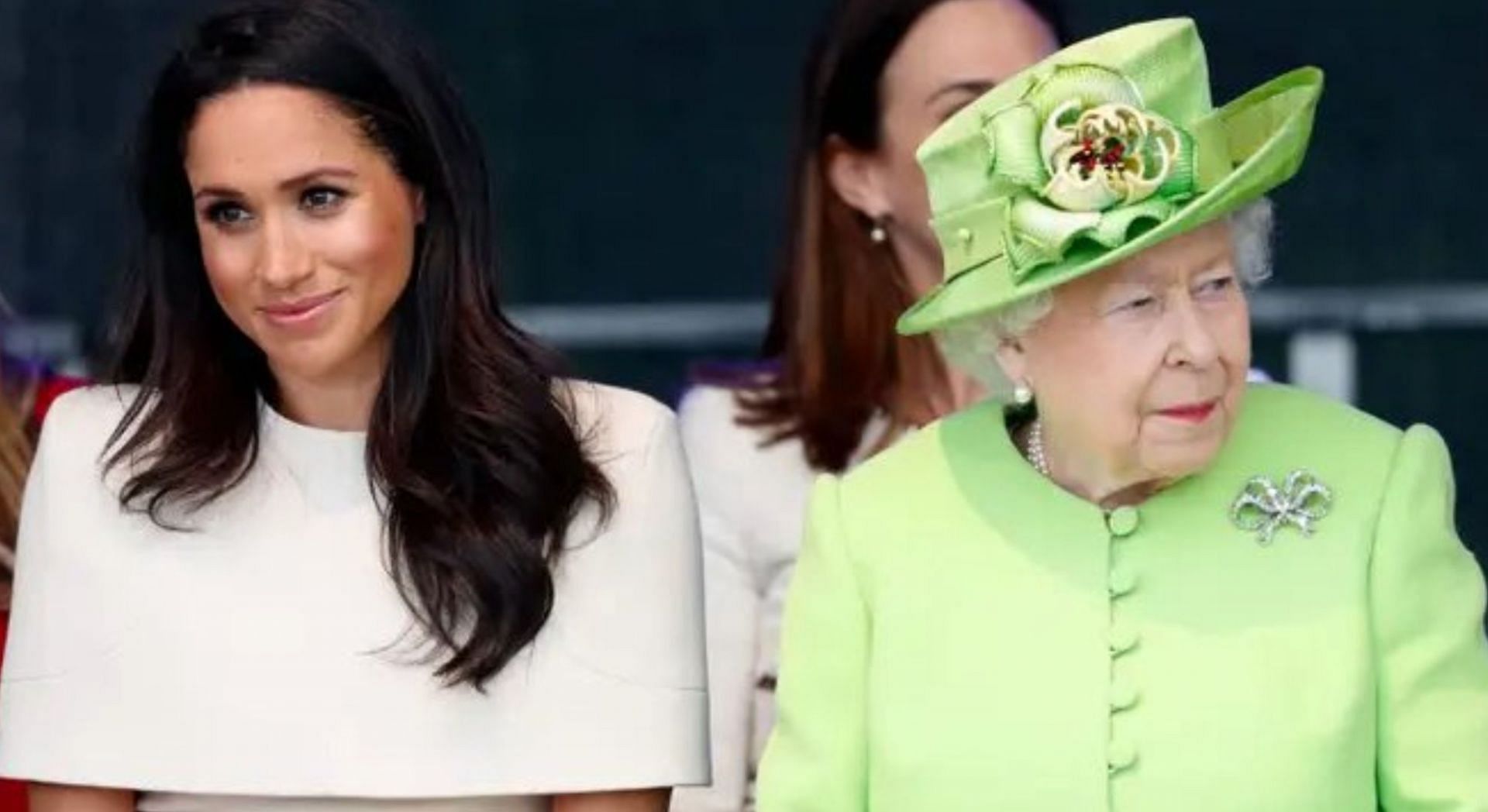 Meghan Markle first met Queen Elizabeth II in 2017 (Image via Pop Crave/Twitter)