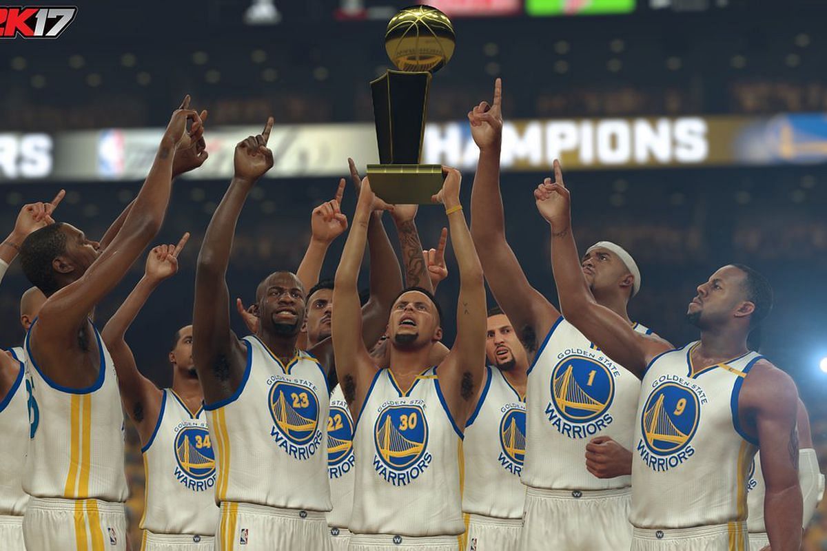 Golden State Warriors winning the title in NBA 2K17