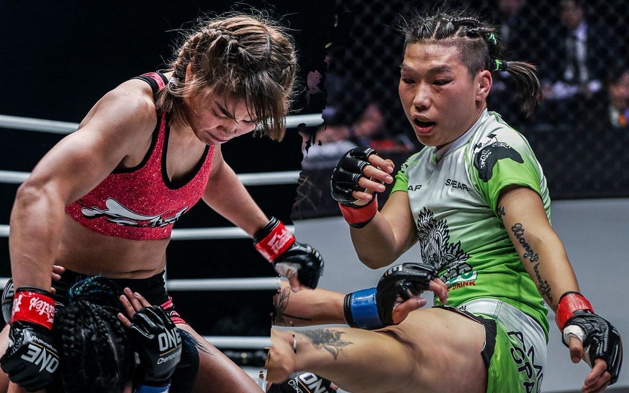 Stamp Fairtex (L) thinks Xiong Jing Nan (R) has evolved much more as a fighter over the past couple of years. | [Photos: ONE Championship]