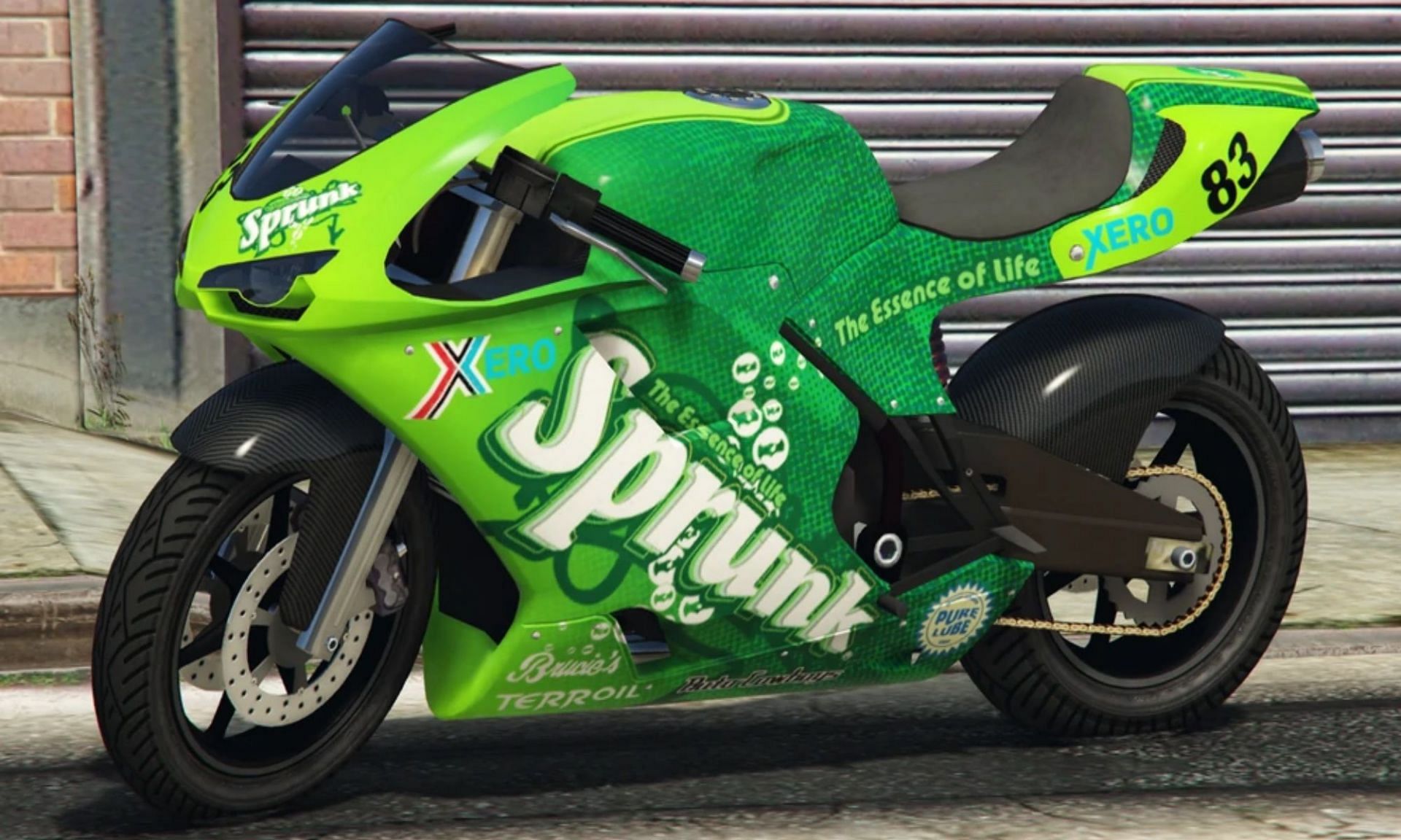 The Pegassi Bati 801RR is an affordable GTA Online vehicle with a free Sprunk livery (Image via Rockstar Games)