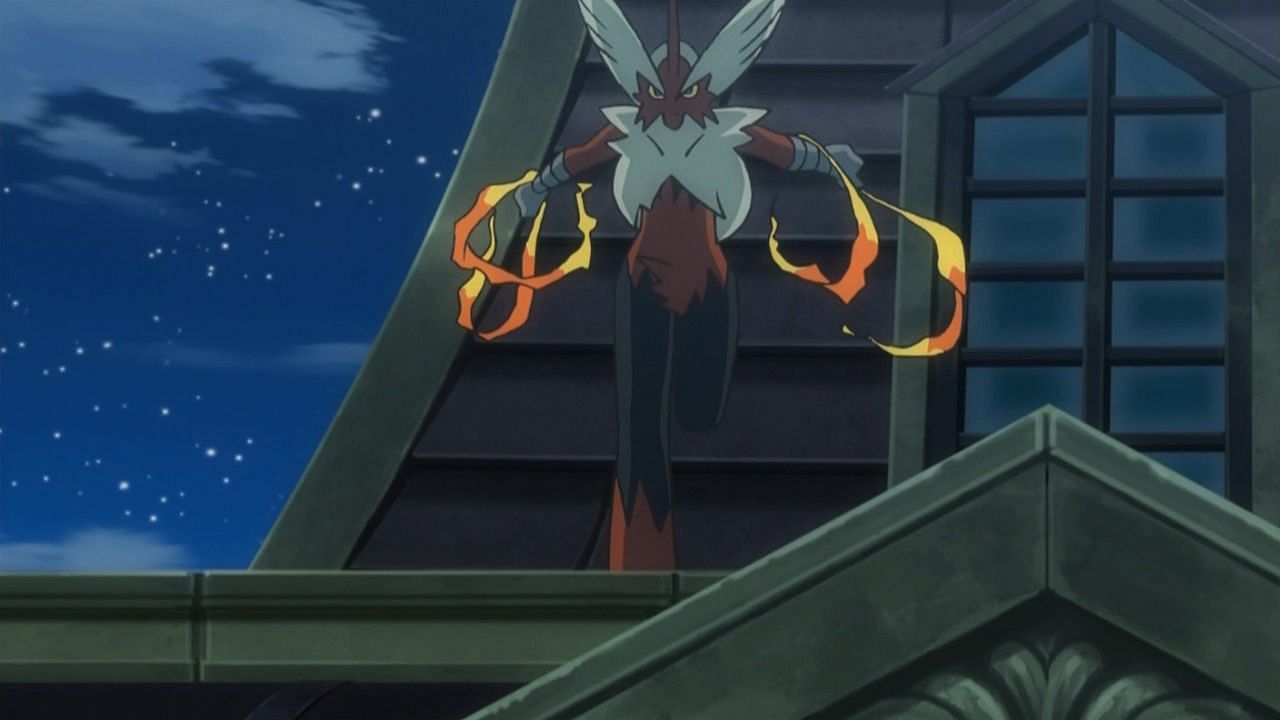 Mega Blaziken as it appears in the anime (Image via The Pok&eacute;mon Company)
