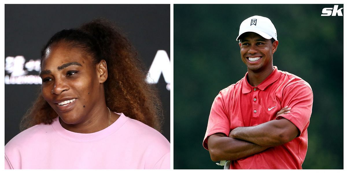 Serena Williams (L) and Tiger Woods