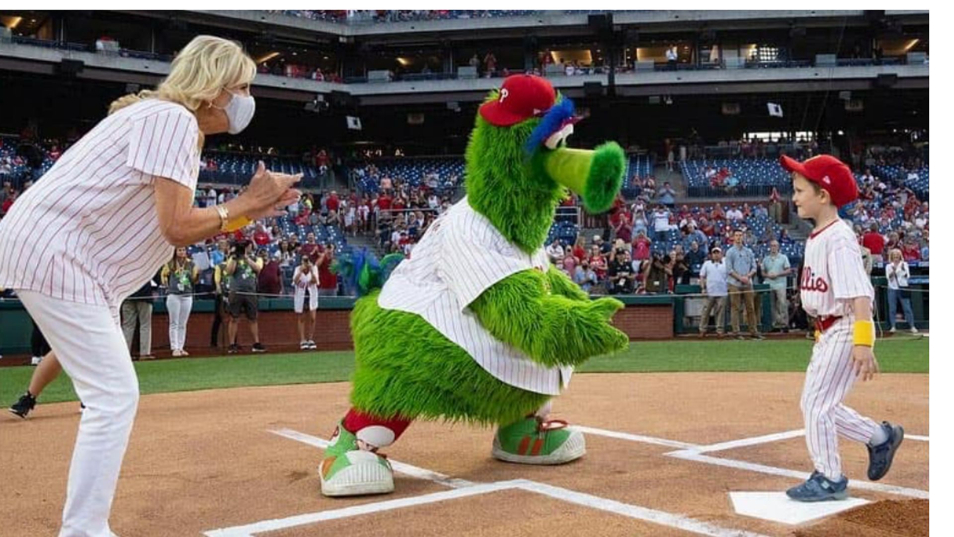 First Lady Jill Biden at the Citizens Bank Park on Friday.