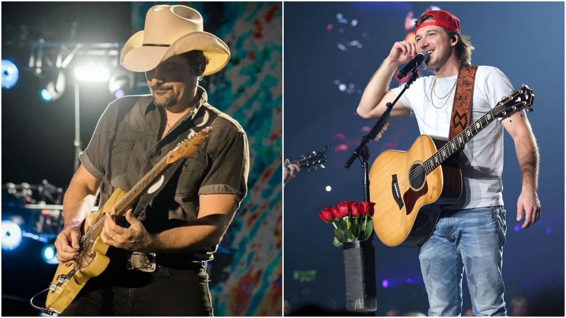 (Images via Instagram / @bradpaisley and Facebook / @MorganWallen) 